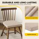 downluxe Indoor Chair Cushions for Dining Chairs, Kitchen Chair Pads with Ties and Non-Slip Backing, 16" x 16" x 2", Oatmeal Beige, 4 Pack