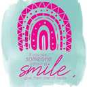 Children If You See Someone Without a Smile Uplifting Quote Wall Decal Decoration Give Them One of Yours Boho Rainbow Life Happy Quote Lasts Years and Easily Removable - Size: 32 in (W) x 40 in(H)