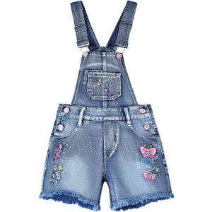 Peacolate 5-10T Little&Big Girls Adjustable Straps Short Overalls Jeans Outfits