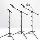 InnoGear Mic Stand, 6 in 1 Microphone Stand Floor with Tablet Phone Holder Height Adjustable from 30" to 72" Mic Stand Tripod Boom Arm with Gooseneck Carrying Bag for Singing Karaoke Stage