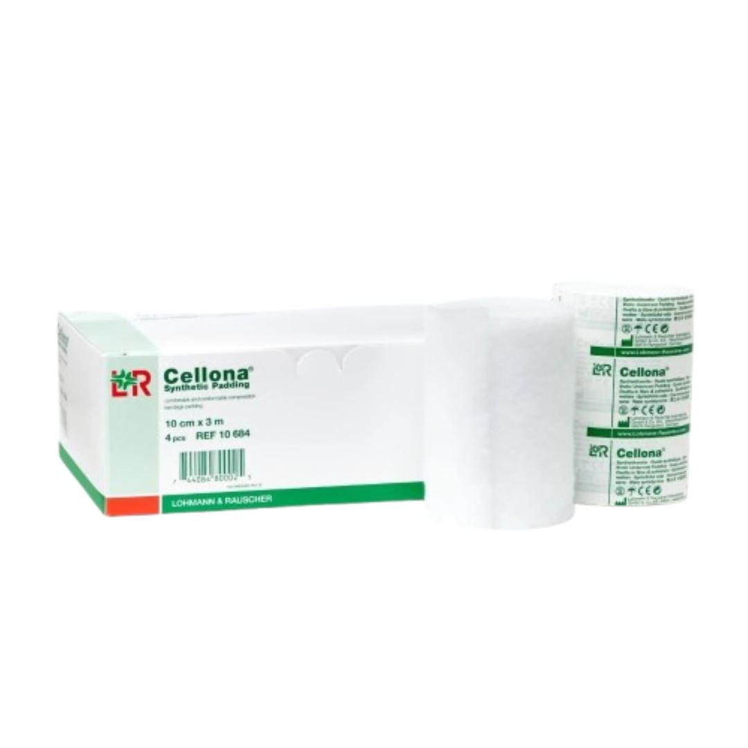 Lohmann & Rauscher Cellona Synthetic Padding, Latex Free Cast Padding for Compression Bandages & Casting, High Quality & 100% Polyester Self-Adhering Wrap, 4 Rolls, 3.9" x 4 yards (10 cm x 3 m)