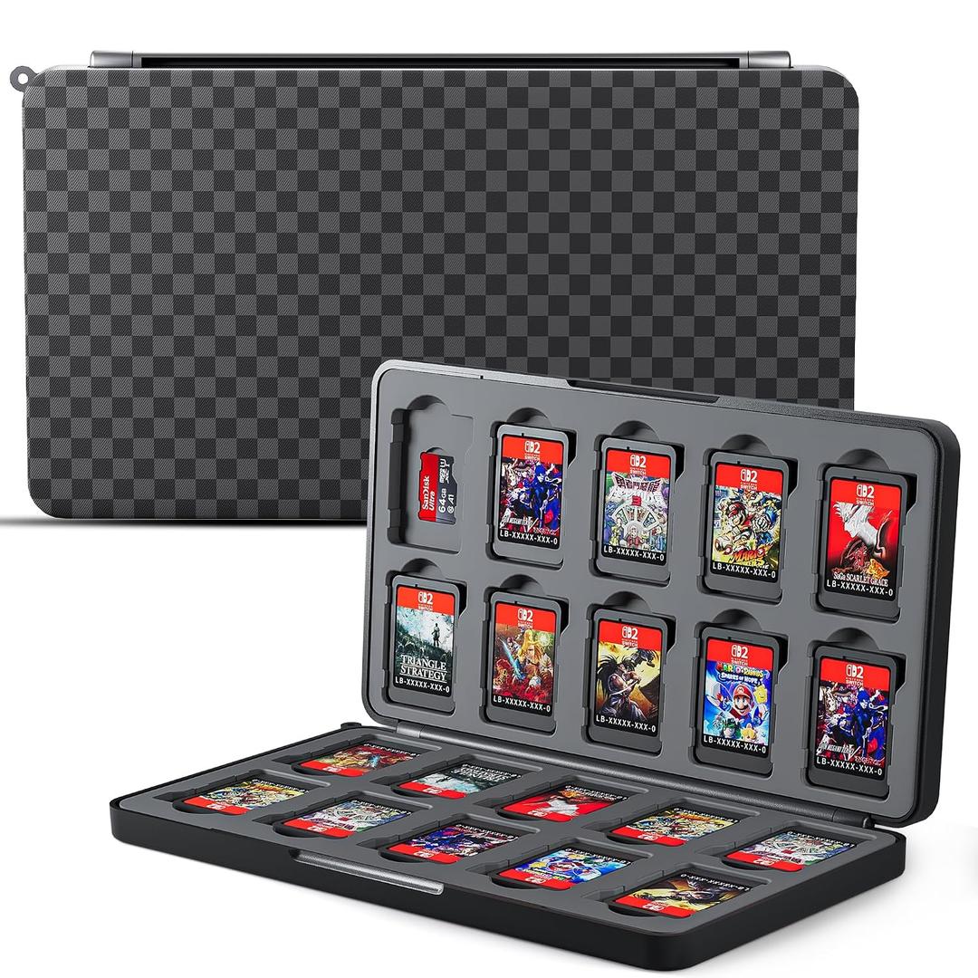 2 x FANPL Game Case Holder for Nintendo Switch Switch 2/1/Switch OLED/Lite, 20 Game Card and 20 Micro SD Card Slots Portable Storage Case for Switch 2, Cartridge Box with Hard Shell & Soft Liner