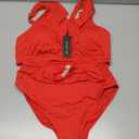 Tempt Me Women High Waisted Bikini Sets - Two Piece Tummy Control Swimsuits 2025 Ruffle Bathing Suit (Large, Red)