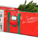 Christmas Tree Storage Bag - Stores 7.5 Foot Artificial Xmas Holiday Tree, Durable Waterproof Material, Zippered Bag, Carry Handles. Protects Against Dust, Insects and Moisture (Red)