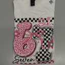 Y2K Groovy Graphic T-Shirt, Pink Cheetah Checkerboard Six Seven T-Shirt, Retro Aesthetic Girls Top, Vintage Style Racing T-Shirt, 67 Meme Tee, Size: M