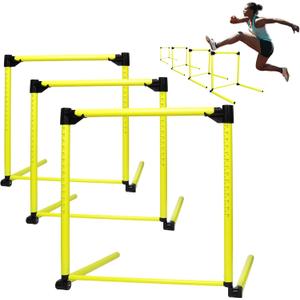 3Pcs Hurdles Training Equipment, Adjustable Height Hurdles Track and Field, Agility Speed Jumping Training Equipment for Soccer Basketball Football Dogs, Detachable-Green