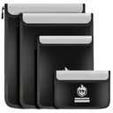 4 Pack Fireproof Document Bags, Waterproof Document Pouch Holder with Zipper, Fire Proof Money Bag for Cash, Fireproof Envelope Fire Safe Bag, Fire Resistant Storage for Legal/A4 Size (Black)