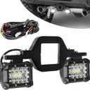 EBESTauto 4 Inch Hitch LED Work Lights with 2.5 Inch Tow Hitch Mount Bracket and Wiring Harness Led Off-Road Driving Light bar for Truck Trailer SUV Pickup Car RAM