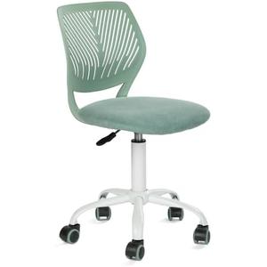 FurnitureR Writing Task Chair for Teens Boys Girls 360 Rolling Wheels Fabric Soft Pad Seat Breathable Backrest, Height Adjustable Liftup 29.5"-34.3", Morandi Aqua