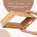 Layhit 4 Pcs Wicker Storage Basket Water Hyacinth Handwoven Baskets with Handles Foldable Woven Organizer Multipurpose Wicker Storage Bins for Bedroom Living Room(16 x 11 x 11'',Natural)