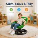 Sensory Spinning Chair with Back Support for Kids with Autism & ADHD-Green | 360° rotating toddler swivel chair. Comfortable sensory seating perfect for home, school, and classroom environments