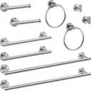 Brushed Nickel Bathroom Hardware Set -Include23.6&12inch Bathroom Towel bar,Towel Ring,Toilet Paper Holder, Towel Hook, Bathroom Accessories Set