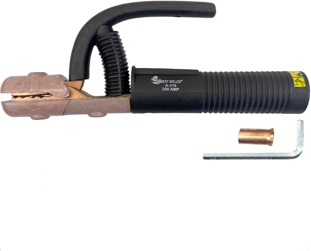 BEST WELDS AF-25 - Lever Designed Electrode Holder, 250 A, Brass, for 1/0 Cable, 5 mm BEST WELDS AF-25 - Lever Designed Electrode Holder, 250 A, Brass, for 1/0 Cable, 5 mm