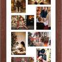 11.8x21.8 Picture Frame Display 8 opening 4X6 Picture Frame Collage,Multi Photo Frame with Mat,Plexiglass,Wall or Tabletop Decor,Walnut Wood Grain, 11.8x21.8 - (8 open4x6