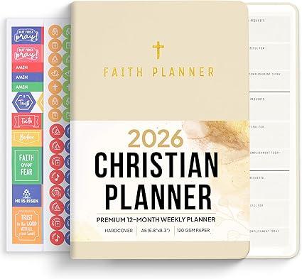 2026 Christian Planner & Prayer Journal | Strengthen Your Relationship with God and Better Navigate His Path for You | Daily Planner w/Bible Verses, Prayer Prompts, & Habit Tracking (White)