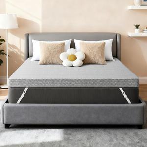 Extra Firm Mattress Topper King: 3 Inch Super Support Bed Topper, High Density Memory Foam for Back Pain Relief, Cooling Washable Non-Slip Cover, No Smell, CertiPUR-US & Oeko-Tex Certified 80x76