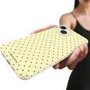 2 x Compatible with iPhone 15 Plus Case & iPhone 14 Plus Case, with Polka Dot Aesthetics Design Simple Case for Women Girl, Cute Fashion Soft TPU Slim Protection Phone Case - Yellow