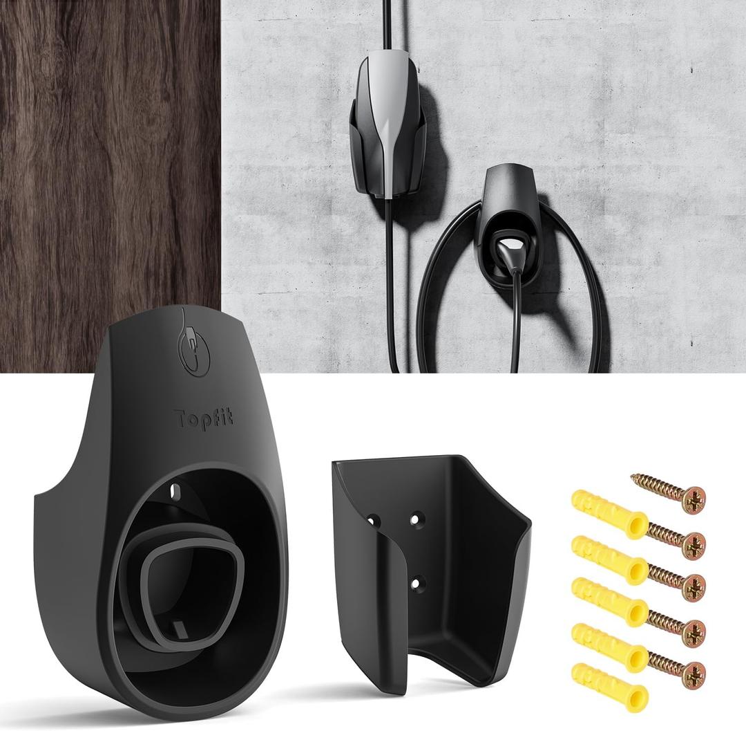 BMZX for Tesla Charger Holder Charging Cable Organizer with Charger Slot for Tesla Motors Wall Mount Connector Bracket Adapter Fit for Model 3/Y/S/X