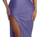 Memoriesea Women's Sexy High Split Sleeveless Backless Party Wedding Maxi Dress (Purple), S