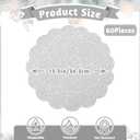 60 Pcs Silver Glitter Paper Placemats, 13.5 Inch Scalloped Disposable Placemat Round Sparkle Table Place Mats Decorative Paper for Birthday Wedding Banquet Party