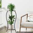 Plant Stand Indoor, 2 Tier Round Tall Plant Stand, Flower Pot Stand, Plant Shelf Rack, Corner Plant Stand for Planter Garden Balcony Patio Living Room, Grey