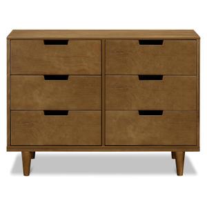 Marley 6-Drawer Dresser - Baby Dresser for Nursery - Kids Bedroom Furniture - Double Chest of Drawers for Toddler Boys and Girls - Versatile Wood Dresser for Living Room, Hallway - Walnut