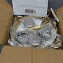 ALSO GO Chafing Dish for Buffet, 7QT 4 Pack Gold Round Chafing Dish Set with Glass Lid, Stainless Steel Serving Tray, Water Pan, Stand, Fuel Holder, Food Warmer for Party, Gathering, Banquet, Wedding
