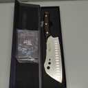 Cleaver Chef Knife with Herb Stripper, 7" Asian Kitchen Knife 3-in-1 Combined with Chef's Knife, Santoku, Nakiri for Slicing, Chopping, Dicing, Mincing, Housewarming Birthday Cooking Gifts