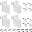 ZIUZI Wire Shelf End Bracket and White Down Wall Clips Kits, 4 Pcs White Plastic Closet Shelves Brackets and 8 Pcs Wire Shelf Loop Clip for Shelves Closet (Fasteners Included)