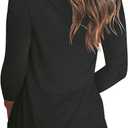 Tobrief Women's Long Sleeve V-Neck Shirts Fall Graphic Tees Loose Casual T-Shirt (Black, XXXL)