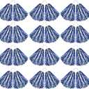 Hoteam 24 Pcs Cheerleading Pom Poms, 12.6 Inch Plastic Cheer Pompoms with Handle, Metallic Foil Cheerleader Poms for Adult for Team Sports Party Dance Cheering Squad Accessories (Blue and Silver)