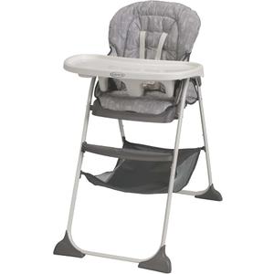 Graco® Slim Snacker High Chair, Ultra Slim, Fast-Folding, Multiple Recline Positions, Comfortable Feeding, Whisk, Date of Manufacture: 02/04/2026
