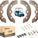 10L0L Golf Cart Brake Shoes/Pads Brake Spring Kit for Club Car DS & Precedent 1995 Up, Tempo 2018 Up, EZGO TXT Medalist 1986.5-1995, Yamaha G1 G2 G8 G9, OEM 101823201, 101816301 (2 Short & 2 Long)
