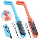 [for /] - KOVA Golf Club for Nintendo Switch 2 (2025)/Switch 1 Joy-Con, Sports Game Accessories Compatible with Mario Golf: Super Rush - Nintendo Switch, 2 Pack Golf Club with Lanyard