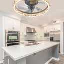 Low Profile Ceiling Fan with Light, 19.7" Flush Mount with Lights Remote Control, Quiet Reversible DC Motor, Timing and Dimmable LED, 6 Wind Speed,for Bedroom,Kids Room,Living Room (Gold)