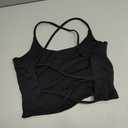 DaiLiWei Strappy Sports Bras for Women High Support Longline Open Back Workout Tops Padded Cross Yoga Crop Tank Built in Bra (X-Large, Black)