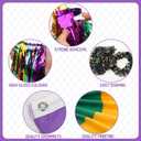 Ceenna 16 Pcs Mardi Gras Parade Float Decorations with 4 Pcs Mardi Gras Table Skirts 4 Pcs Mardi Gras Bunting Flag 4 Pcs Mardi Gras Tinsel Garland 4 Pcs Fringe Banner for New Orleans Carnival Supplies