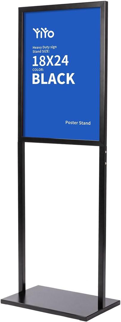 YIYO Sign holder floor stand, sign holder stand heavy Duty Pedestal poster stand for display,1824 inch slide-in double sided poster sign holder floor standing Display Advertising (1824)