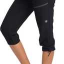 ChinFun Women's Hiking Capris Pants Outdoor Quick Dry Cargo Cropped Pants Water Resistant UPF 50+ (XX-Large, 01-capri-black)