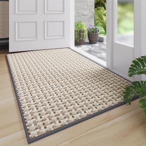 Indoor Door Mat 36x60 Dirt Resistant and Absorbent, Non-Slip Rubber Backing Floor Mats, Easy Clean Low-Profile Door mat for Entryway, Front Door, Inside Entrance Gray