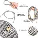 Metal Garden Hose 75 ft Water Hose 304 Stainless Flexible Lightweight Outdoor Yard Strong Durable Heavy Duty Hose Pipe with 10-Way Nozzle Solid 3/4" Brass Connectors No Kink Leakproof Outside