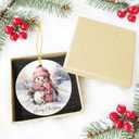 2 x Snow Man Christmas Ornaments for Christmas Tree Snow Man Tree Ceramic Ornament Hanging Snowmen Ornaments for Xmas Holiday Home Decor Gift Exchanges Idea Party Supplies(Snow1)