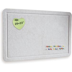 Cork Board Alternative, 29"x23" Felt Picture Board, Contains 1 Box of 20 Push Pins (Random Color), Better Home Wall Decoration Than Paper Bulletin Board Roll - Beige