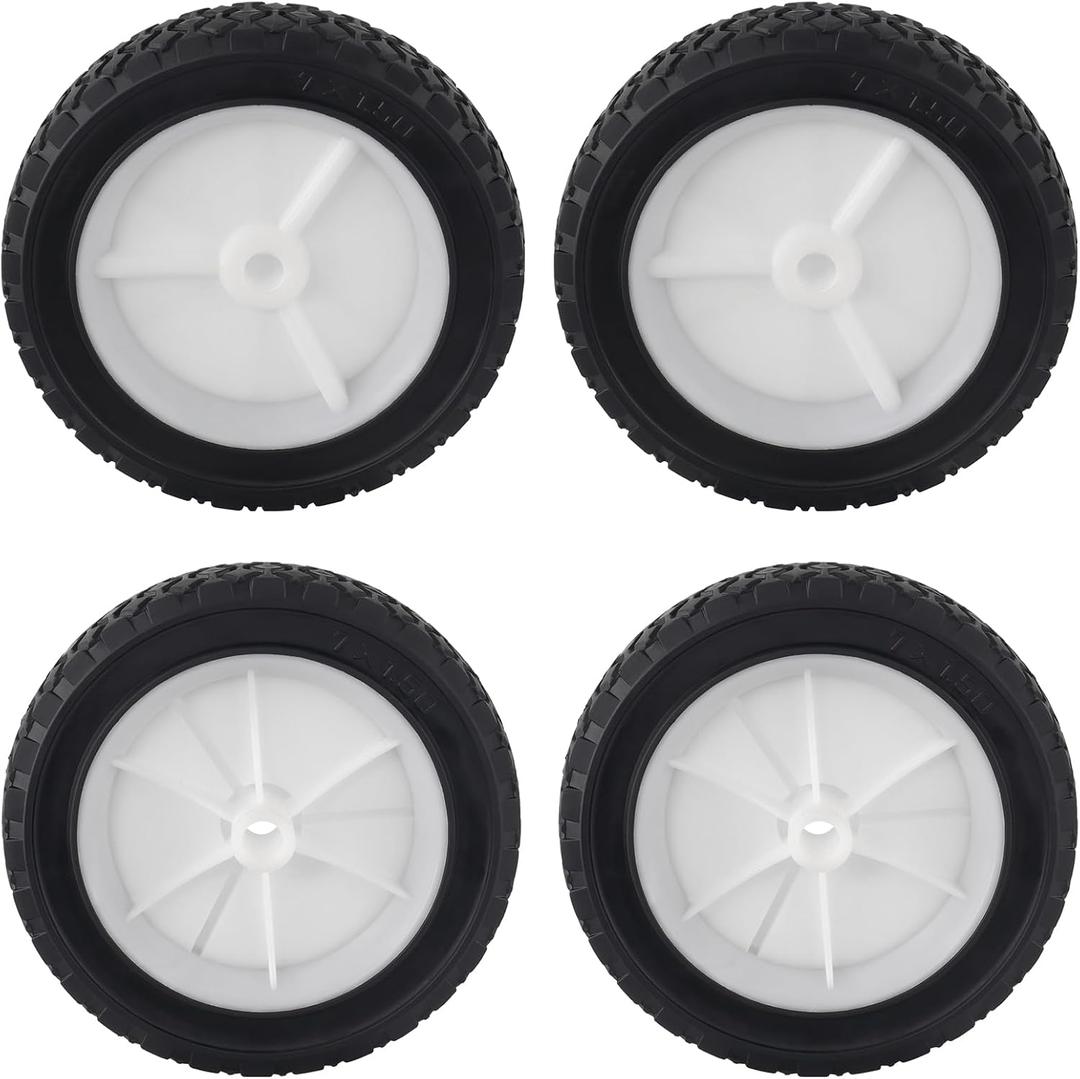CheeMuii 4 Pcs 7 Inch Lawn Mower Wheels 7" General Wheels Replace for Oregon 72-107 Compatible with Craftsman/AYP/MTD Push Lawnmower, Hand Truck, BBQ Grill Wheel 9611, etc