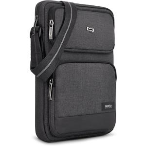 Solo New York Universal Tablet Sling Bag for Women & Men - Crossbody Bag for Travel, Walking, & Hiking, Adjustable Shoulder Strap, Front Zippered Pocket, Fits 12.9" Tablets - Ludlow, Grey
