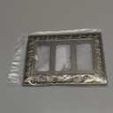 Antique Brass Decorative Wall Plate Light Switch Cover Decorator Outlet Covers Rocker Switch Plates Metal Material Wall Plates for Kitchen Bathroom (3 Gang Triple Decorator-2 Pack)