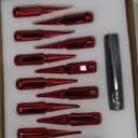 M14X1.5 Red Wheel Spike Lug Nuts, 24 PCS Lug Nut Wheel Accessories with 1 Socket Key, Thread Spiked 4.4" Long Closed End Nuts Compatible with Silverado Sierra 1500