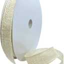 Value Ribbon Burlap 1.5" X 50 YD Wired Burlap Ribbon for Gift Wrapping, Cream Ribbons for Crafts, Birthday Gifts for Women and Men, Art Supplies for Party Decorations