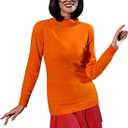 For G and PL Women's Halloween Costume Suit Orange Turtleneck Sweater with Red Skirt (Medium)