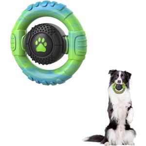 Dog Toys for Aggressive Chewers Large Medium Breed, Indestructible Squeaky Dog Chew Toys, Tough Nylon Rubber Interactive Dog Toys to Keep Them Busy (Blue Mixed)